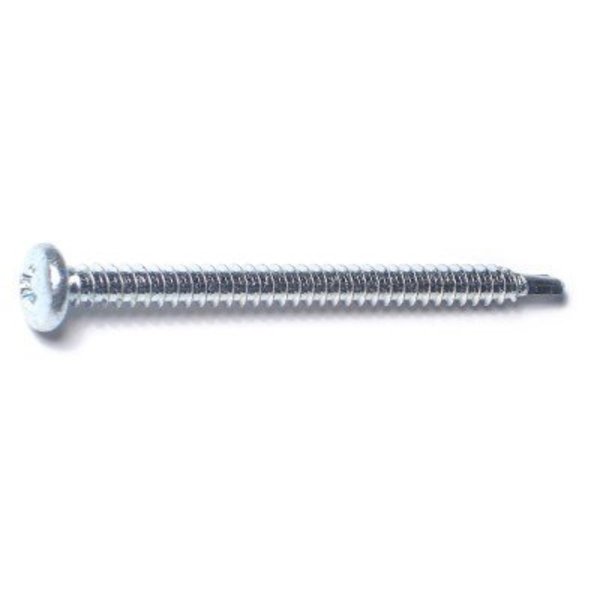 Midwest Fastener Self-Drilling Screw, #10 x 2-1/2 in, Zinc Plated Steel Pan Head Phillips Drive, 100 PK 50880